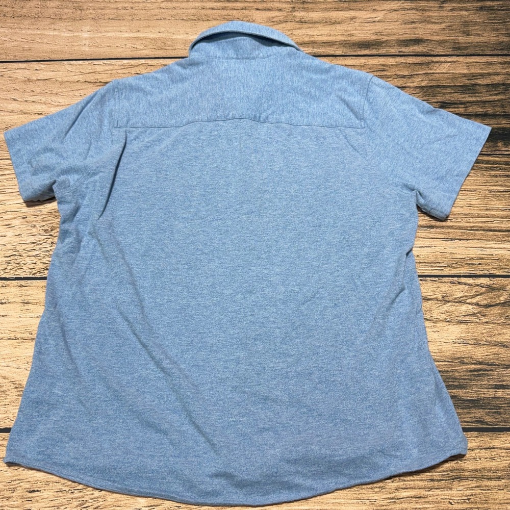 Robert Barakett Button Down Shirt Mens XL Light Blue Short Sleeve Casual - Picture 3 of 6
